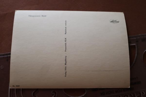 alte Postkarte Ritterkreuzträger mit Schwerter Hauptmann Baer